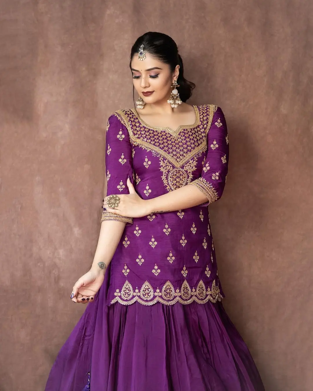 ZEETV Actress Sreemukhi in Violet Gown